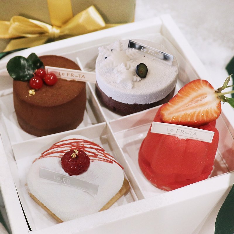 【LeFRUTA Lang】 Christmas snow. Mousse gift box / Christmas limited / 3 inch 4 into - Cake & Desserts - Fresh Ingredients Pink