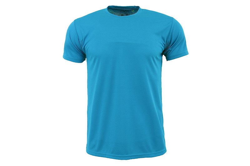 X-DRY plain surface moisture wicking round neck T :: Lake Blue:: Men and women can wear - Men's Sportswear Tops - Polyester Blue