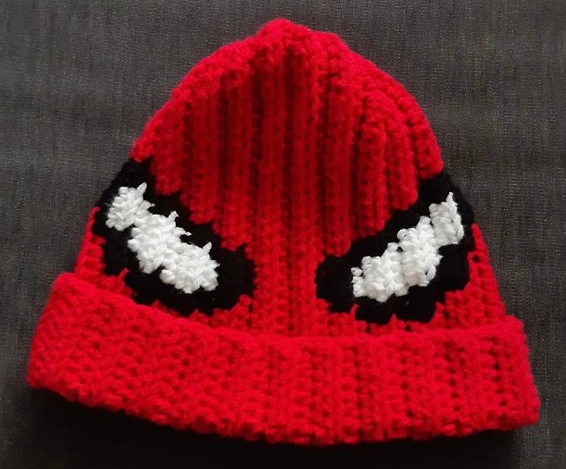 手作りのかぎ針編みのスパイダーマン ビーニー帽子、マイルズ モラレス