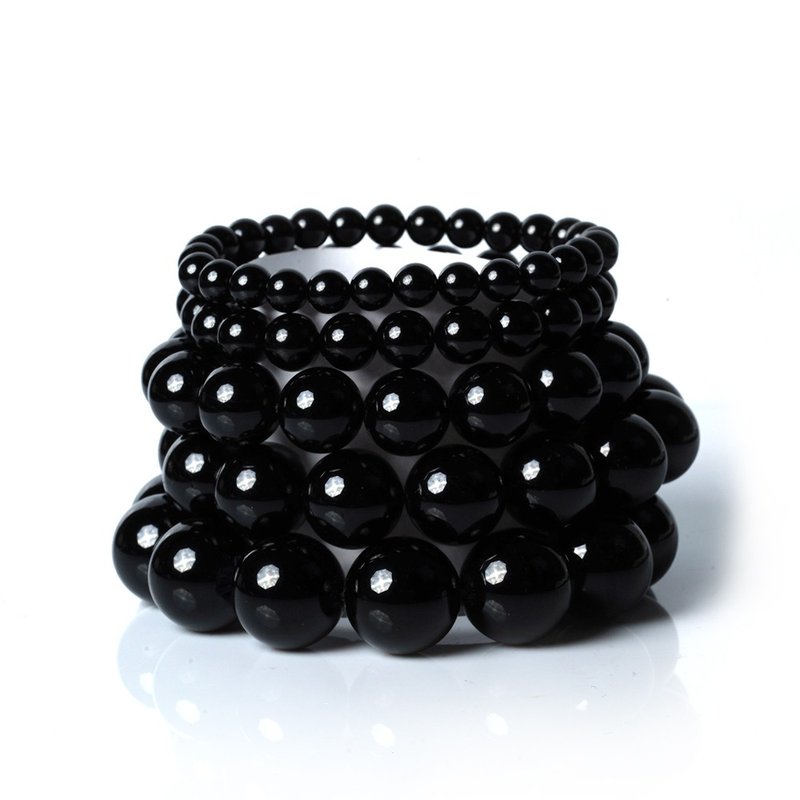 黑碧璽手珠 6mm 8mm 10mm 12mm 14mm 16mm - 手鍊/手環 - 半寶石 黑色