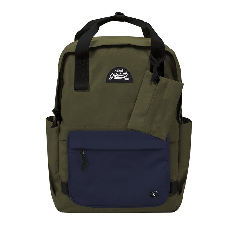 Grinstant Mix and Match Detachable 15.6" Backpack - Adventure Series (Military Green and Navy Blue) - Backpacks - Polyester 