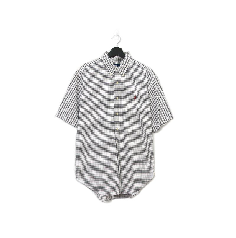 Back to Green-品牌襯衫 polo 黑色 格紋 d-05 vintage shirt - 男襯衫/休閒襯衫 - 棉．麻 