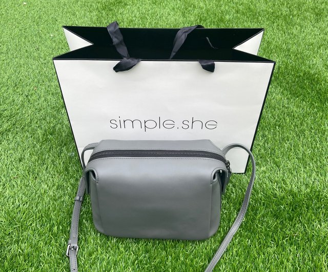 simple.she フルレザー レトロ スモール スクエアバッグ