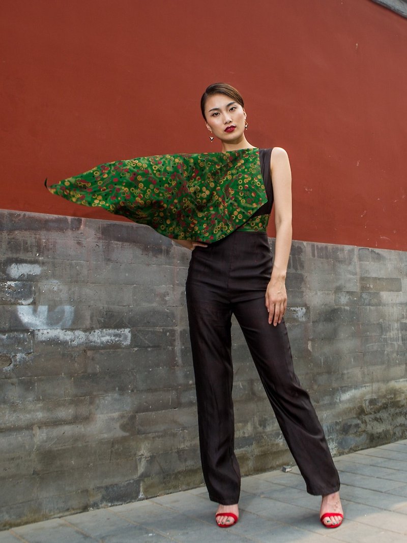 [Pin Xiangyun yarn] Beijing Bird's Nest catwalk new fragrant cloud yarn jumpsuit wanton - Overalls & Jumpsuits - Silk 