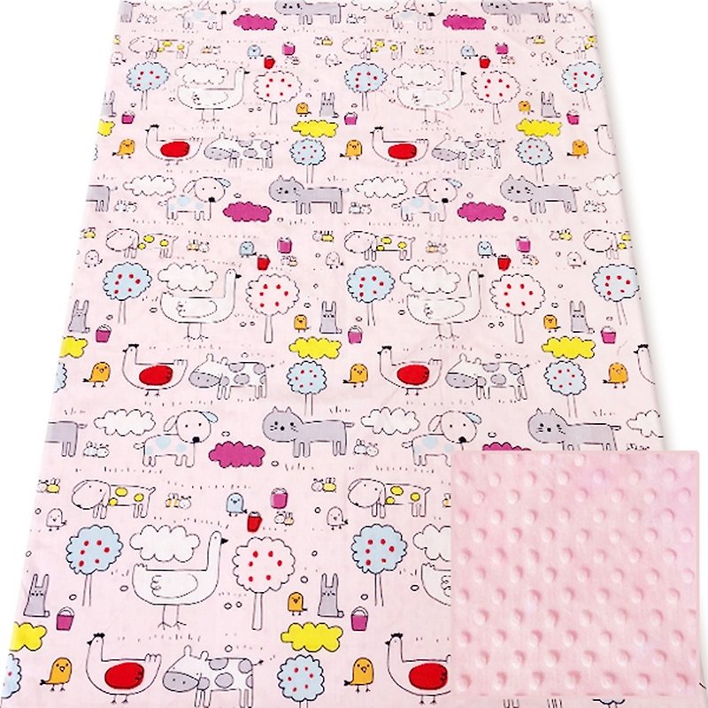Cutie Bella Minky多功能點點攜帶毯Farm-Pink - 嬰兒床/床圍/寢具 - 棉．麻 