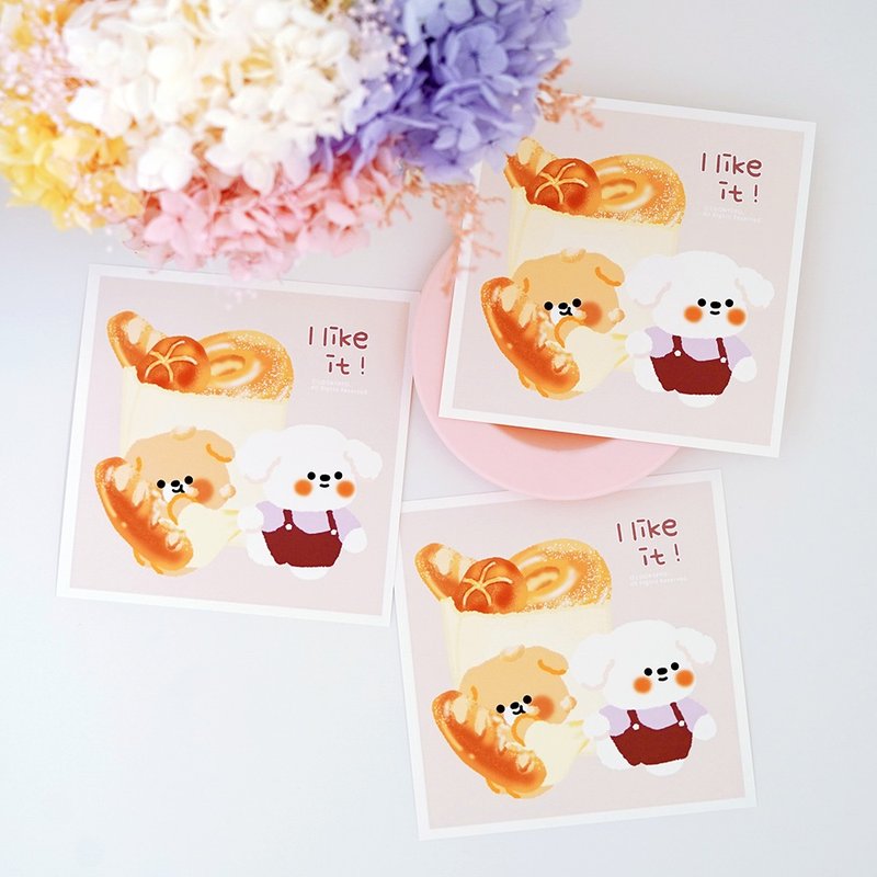 I like it square postcard - 卡片/明信片 - 紙 