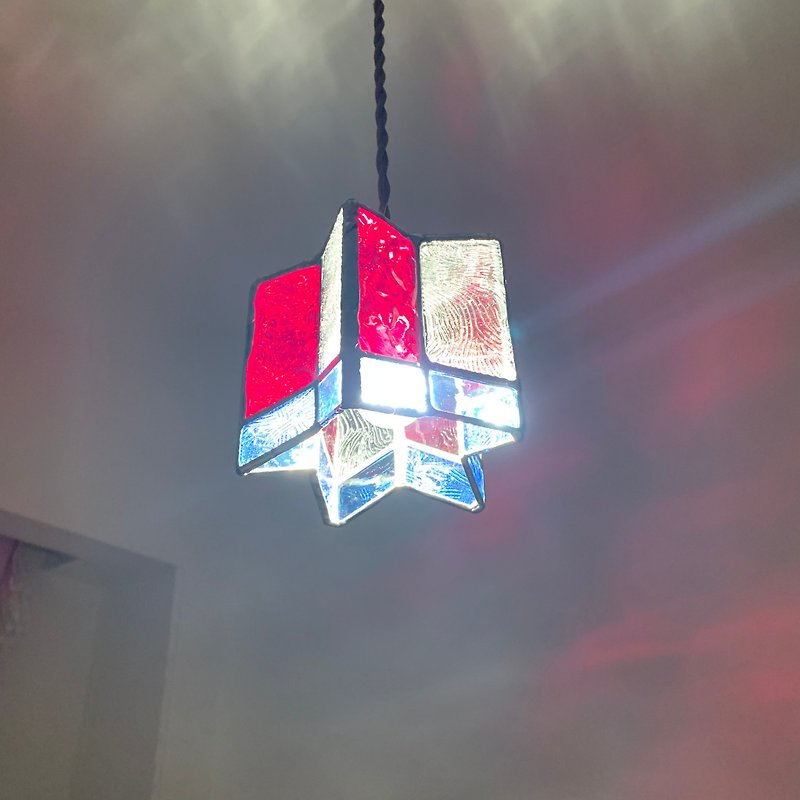 Twinkle night star pendant light red glass Bay View - Lighting - Glass Red