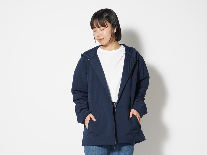 彈性保暖連帽外套 海軍藍 (Flexible Insulated ZipUpHoodi) - 其他 - 聚酯纖維 卡其色