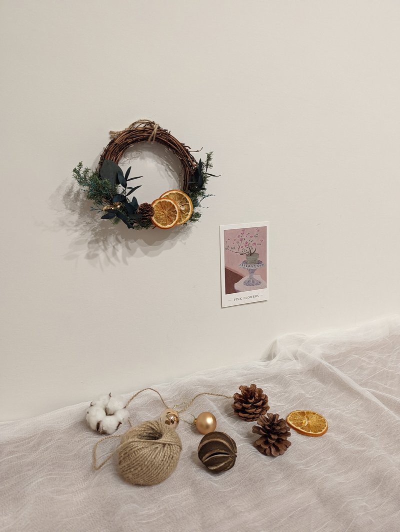 Small and cute Christmas wreath 15cm /Taipei welcome to pick up - Dried Flowers & Bouquets - Plants & Flowers 