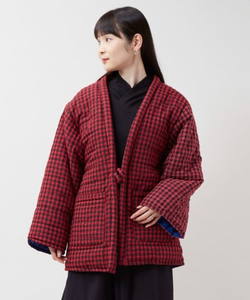 【熱門預購】彩衣格紋半纏M 76L-5305 - 女大衣/外套 - 棉．麻 
