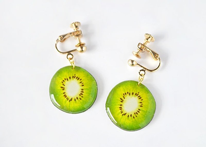 KIWI EARRING - Earrings & Clip-ons - Plastic Green