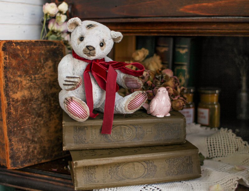 Handmade Collectible Teddy Bear OOAK plushinnes toy gift home decor art DIY手工 - 寶寶/兒童玩具/玩偶 - 其他材質 多色