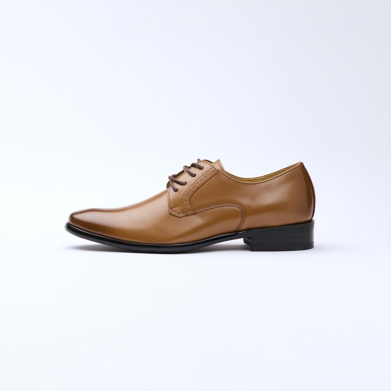 Minimalist plain gentleman leather shoes (T01 Brown) - Men's Leather Shoes - Genuine Leather Brown