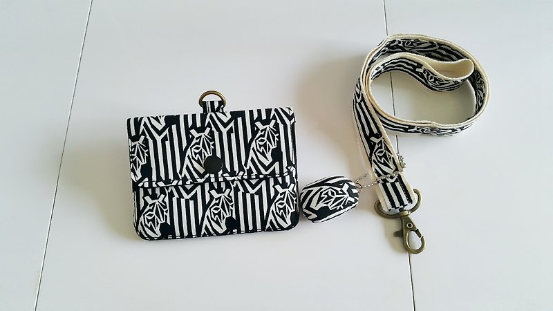 Mini bear hand made zebra multi-function small card package + special with the same paragraph hanging lanyard exclusive - ID & Badge Holders - Cotton & Hemp 