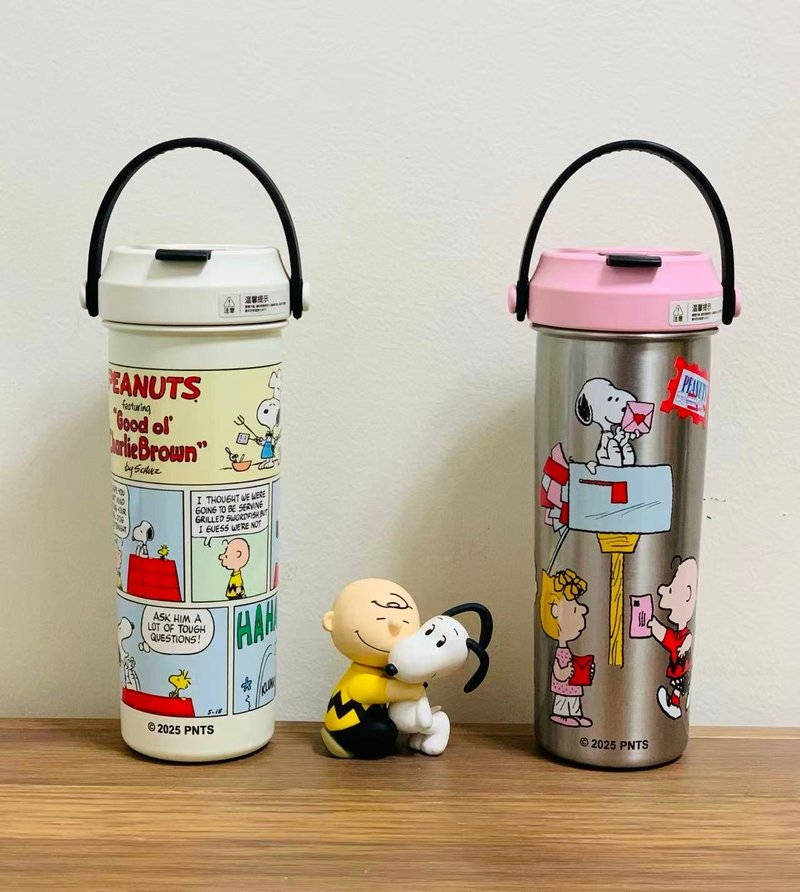 SNOOPY史諾比600ml 真空保溫瓶PEANUTS正版授權(2款式) - 保溫瓶/保溫杯 - 不鏽鋼 