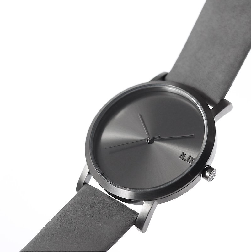 ミニマルスタイルの腕時計：Metal Project Vol.02  - ガンメタル（Grey-Deer） - 腕時計 - 革 グレー