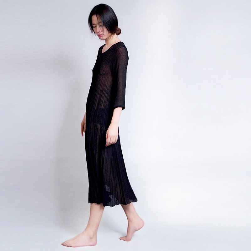 Casual knit long dress - Skirts - Cotton & Hemp 