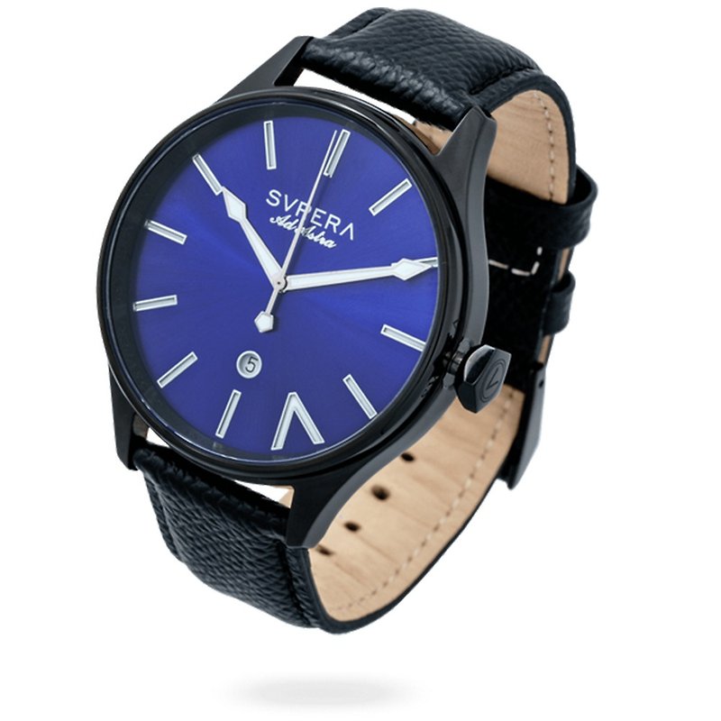 Stars New Series─ Blue Original / Stone Black | French Leather Strap & Nylon Woven Watch - Men's & Unisex Watches - Stainless Steel 
