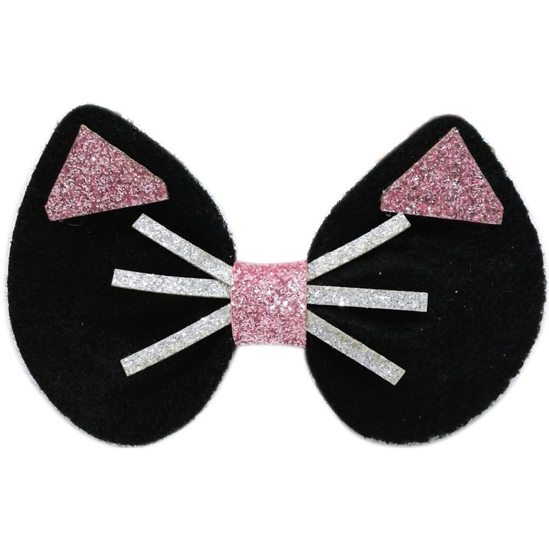 Cutie Bella 貓咪髮夾 全包布手工髮飾Cat Ear-Black - 髮夾/髮圈 - 聚酯纖維 黑色