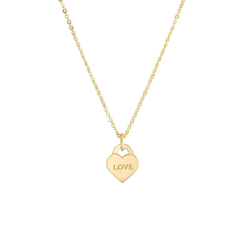 Love Lock Silver Necklace Love lock LOVE sterling silver plated 18K necklace - Necklaces - Sterling Silver Gold