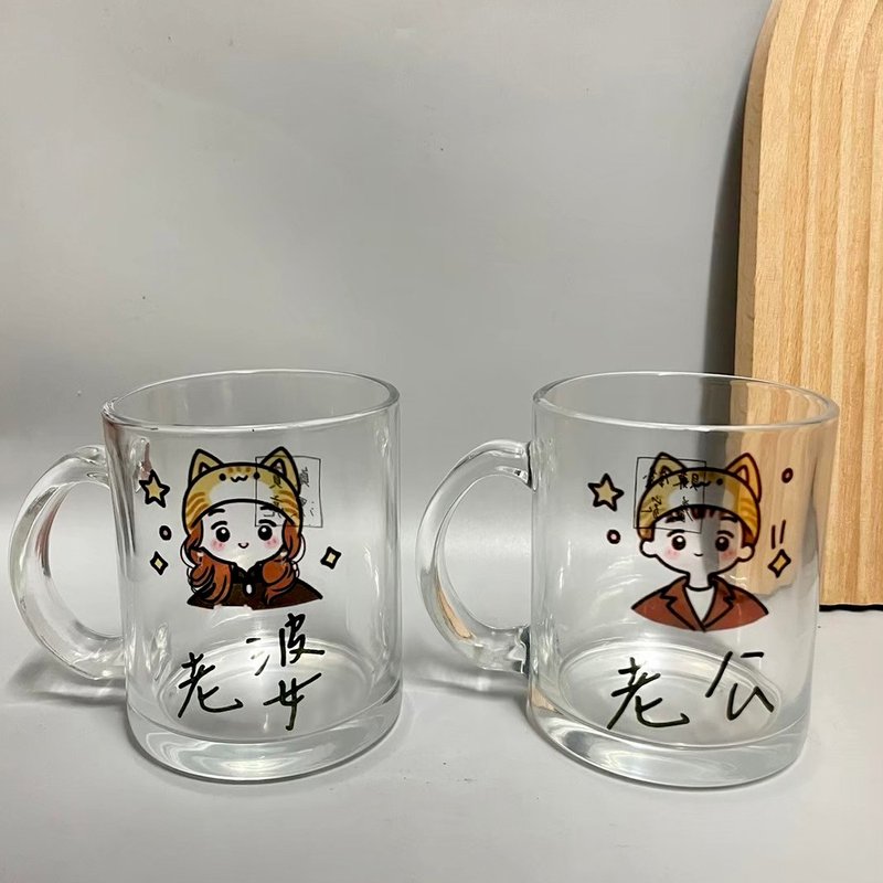 訂製你的玻璃杯 早安杯 馬克杯客製透明馬克杯 - 玻璃杯 - 玻璃 白色