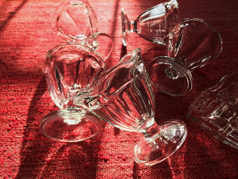 フラワーブルーム/アイスクリームカップ/サンデーカップ - 小 - グラス・コップ - ガラス 透明