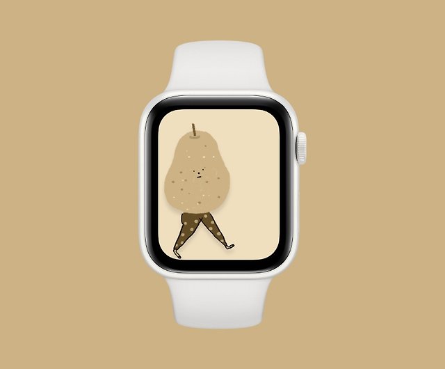 Apple Watch Wallpaper Decor Digital Painting Pear Fruit ショップ Be Bear Boy 壁紙 スタンプ アプリアイコン Pinkoi