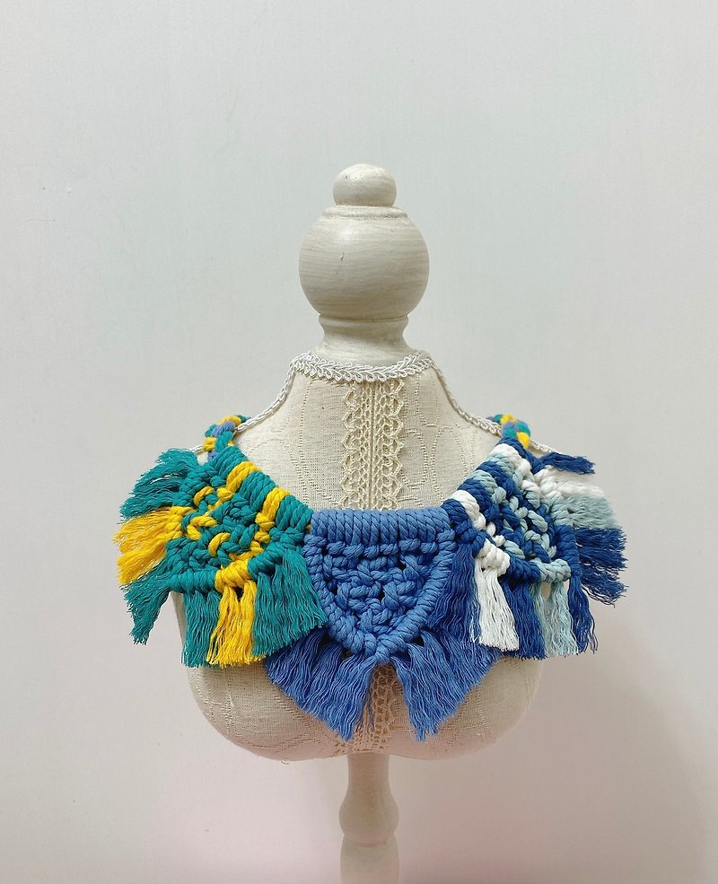 手工編織波希米亞風圍巾(連三角款式) - 客製化寵物抱枕/飾品 - 棉．麻 多色