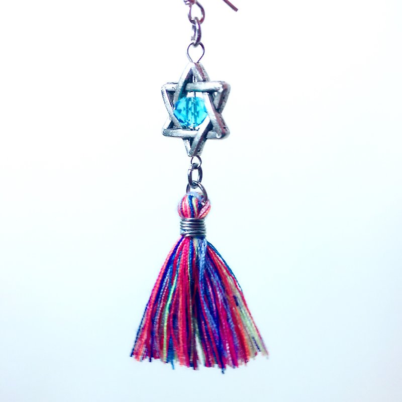 Boximiya style - Star Earrings - Earrings & Clip-ons - Cotton & Hemp Multicolor
