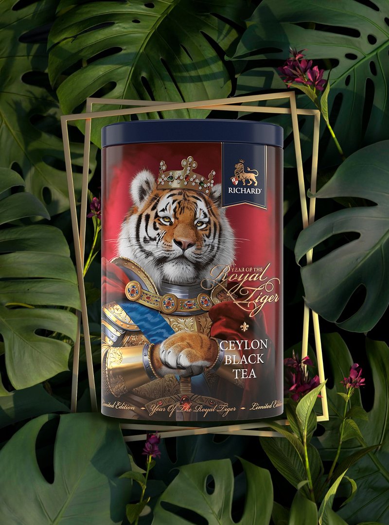 Royal Tiger Black Tea Classic Jar-(King-Two Specifications) Limited Collection Souvenir Exchange Gift - Tea - Other Metals Blue