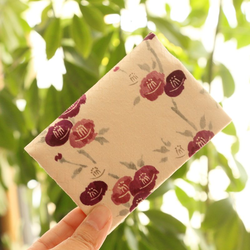 Kimono Card Case Tsubakiumi · Silk - Card Holders & Cases - Silk Purple