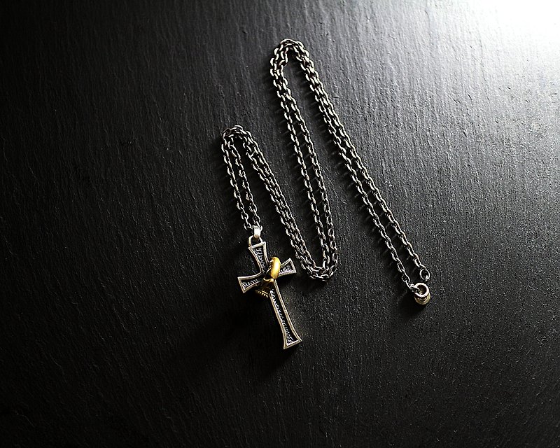 Rebirth sterling silver cross necklace - Necklaces - Other Metals 