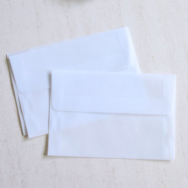 Translucent envelope bag 12x17.5cm envelope sulfuric acid paper transparent envelope card packaging - ซองจดหมาย - กระดาษ ขาว