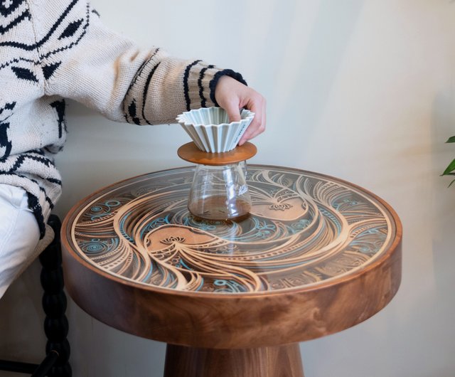 Stacked wood store coffee table