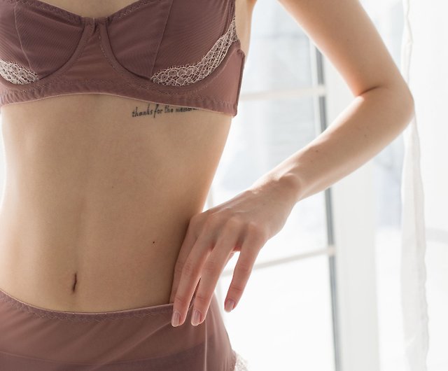 Underwired balconette bra - Basic minimalist underwear - Sexy soft
