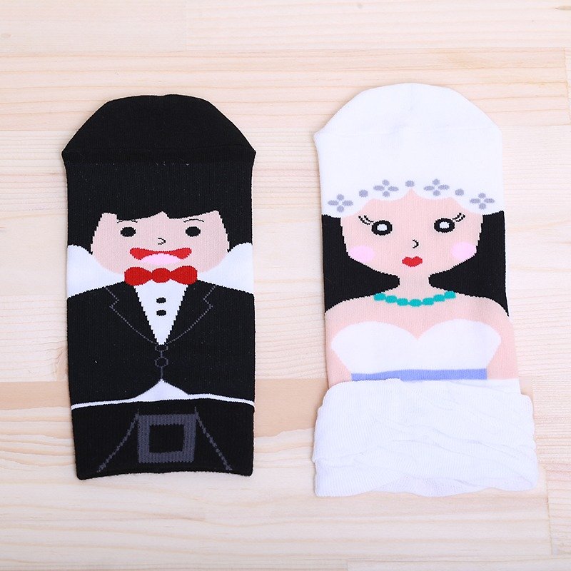 Groom's socks and bride's socks[Pote bottle recycled eco-friendly fiber fabric] Wedding accessories - ถุงเท้า - วัสดุอีโค หลากหลายสี