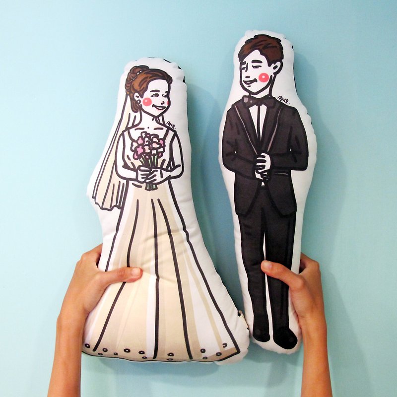 FunPrint [customized] AP series custom illustration: a pair of darling pillow (there are two pillow) Valentine's Day gift / Wedding - Customized Portraits - Other Materials 
