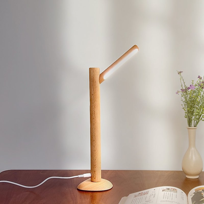 Taisho retro Western style German beech table lamp handmade by wood craftsmen 119LT - Lighting - Wood Khaki