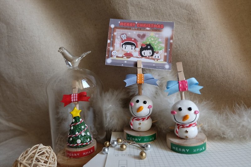 sleeping Original handmade Christmas confession I love you [Little Snowman] Memo folder - Card Holders & Cases - Clay Multicolor