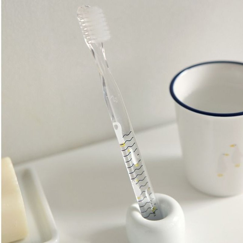 Dailylike crystal clear toothbrush -05 small white goose, E2D46862 - Toothbrushes & Oral Care - Plastic White