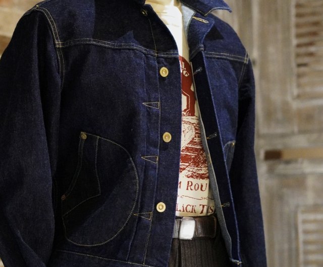 Indigo Dyed Selvedge Denim Jacket - Shop Annual Ring Vintage Men's