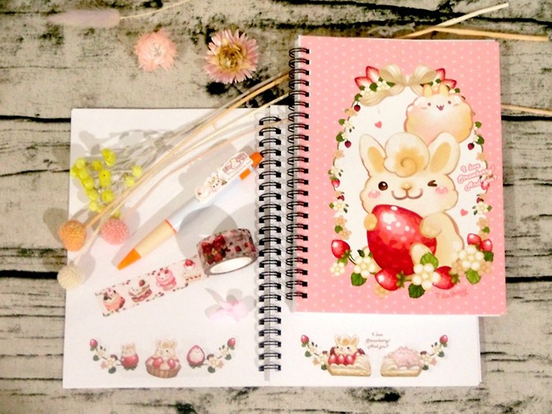 Strawberry rabbit 2.0 A5 coil notebook - Notebooks & Journals - Paper Red
