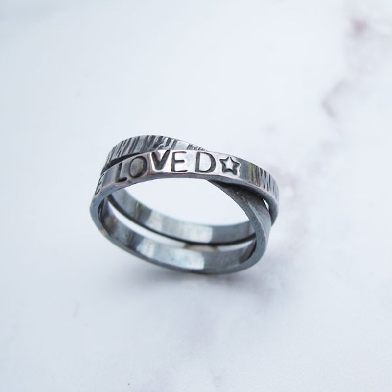 [Handmade custom silver jewelry] double circle overlap|personal shape 999 sterling silver handmade ring | 囡仔 - แหวนทั่วไป - เงินแท้ สีเงิน