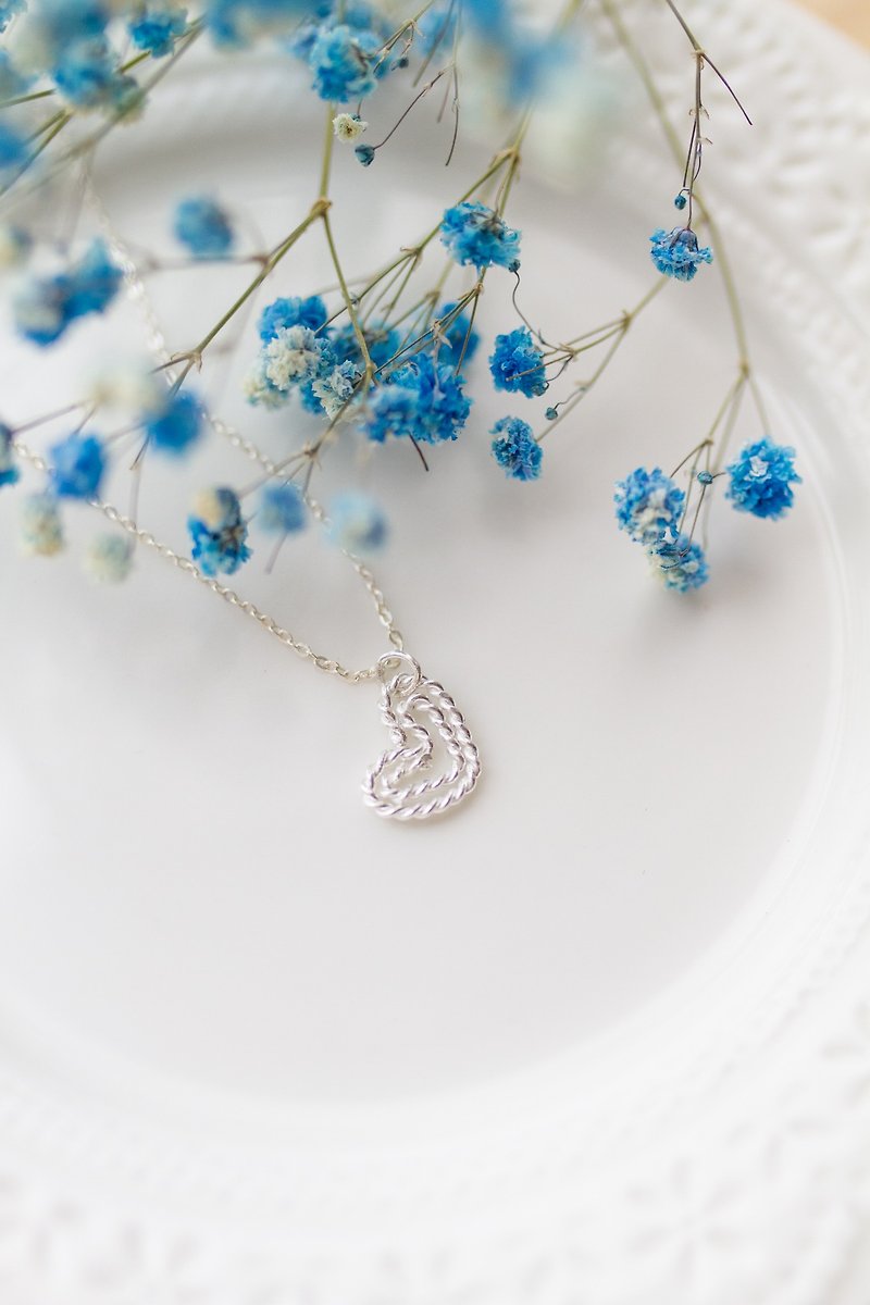 Heart-to-heart sterling silver necklace - สร้อยคอ - โลหะ สีเงิน