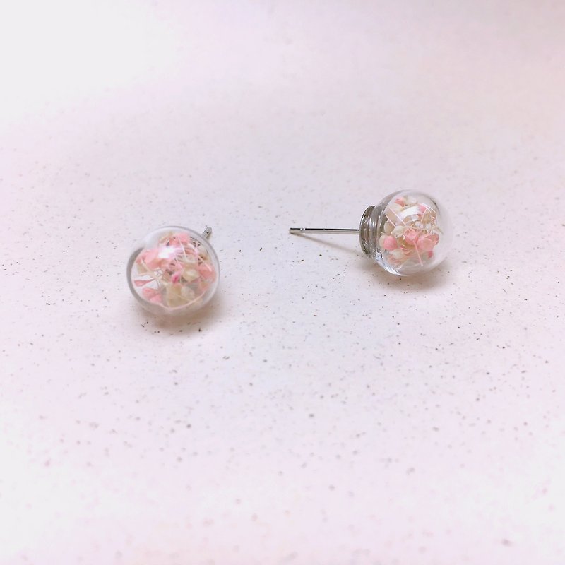 Glass Ball Earrings-River Shepherd Girl - Earrings & Clip-ons - Glass Pink