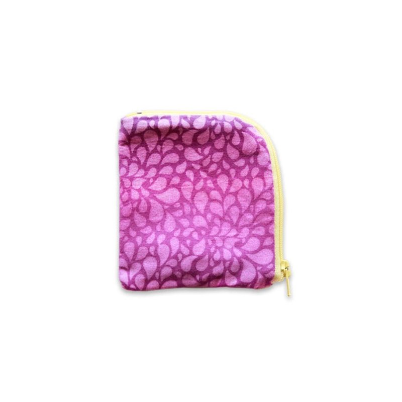 【傲角零錢包】-  棉布 花布 漸層 - 散紙包 - 棉．麻 紫色