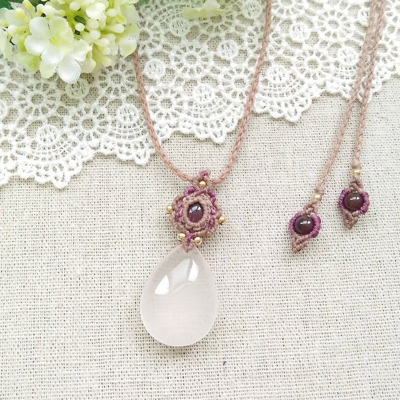gallery. Spring cherry blossoms. Starlight Pink Crystal X South American Brazilian Wax Necklace - Necklaces - Gemstone Pink