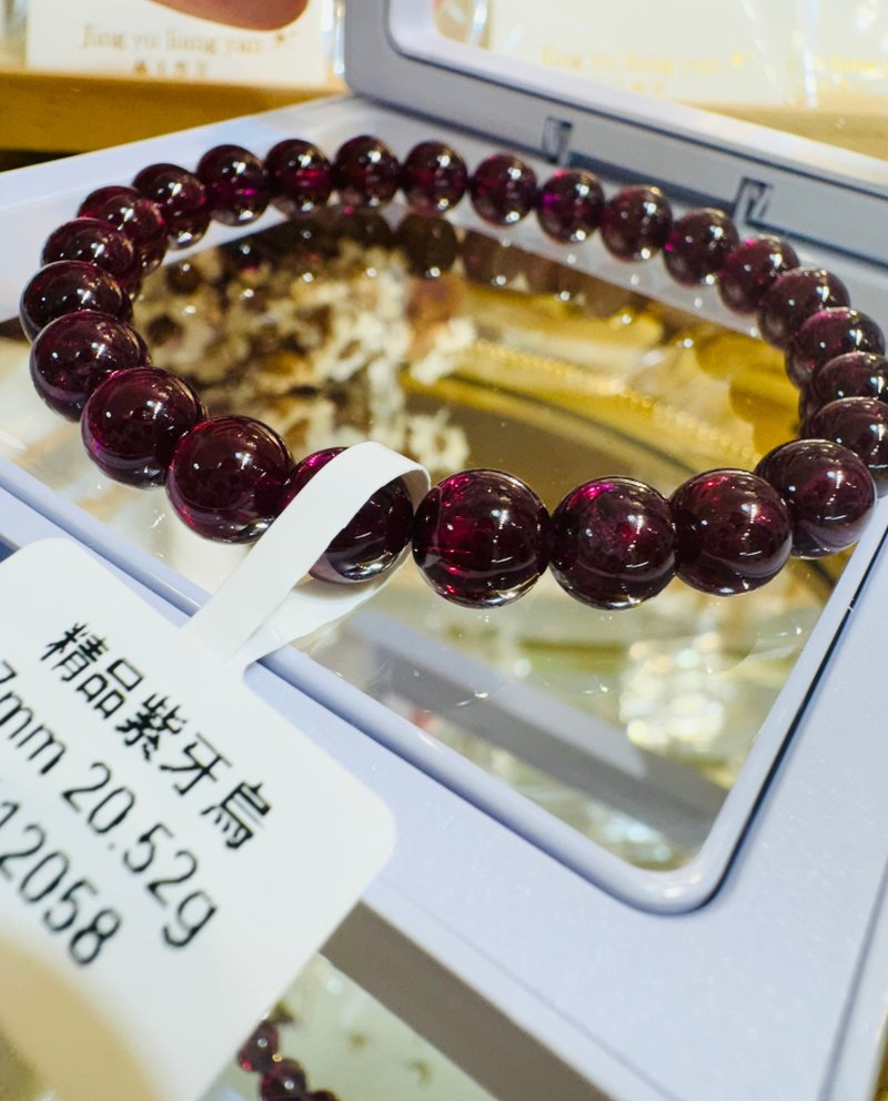 精品絕美晶體紫牙烏水晶7mm20.52g美容水晶氣血循環 - 手鍊/手環 - 水晶 紫色