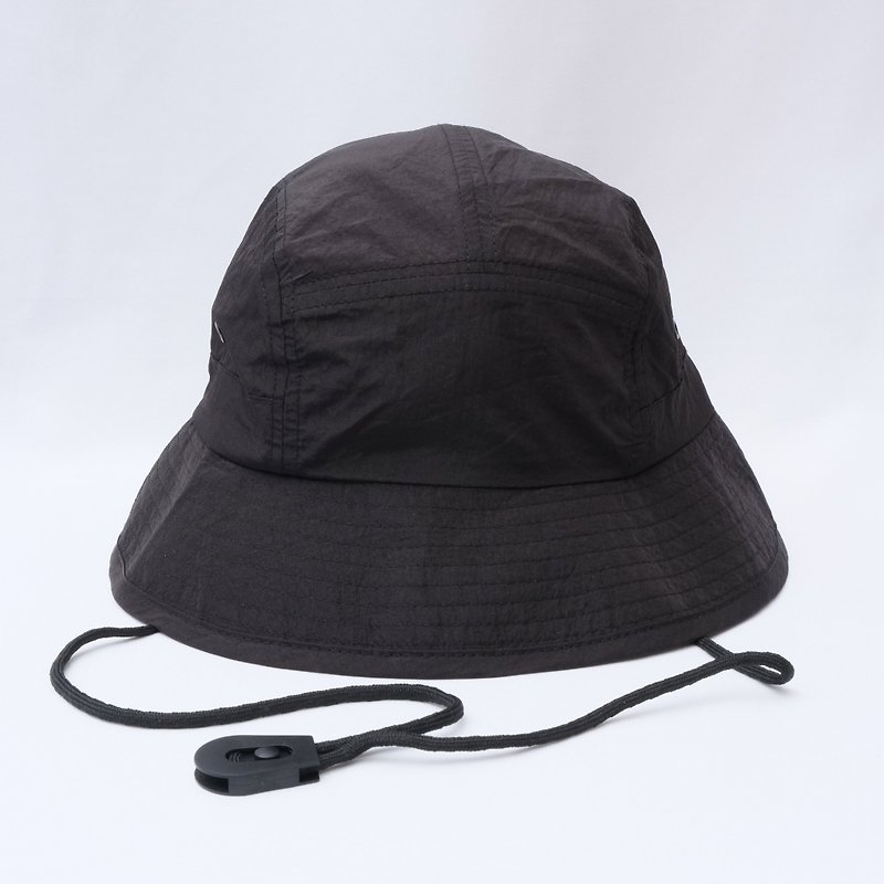 KAIKAI - Fearless - Buckle Quick Dry Bucket Hat - Black - หมวก - เส้นใยสังเคราะห์ สีดำ