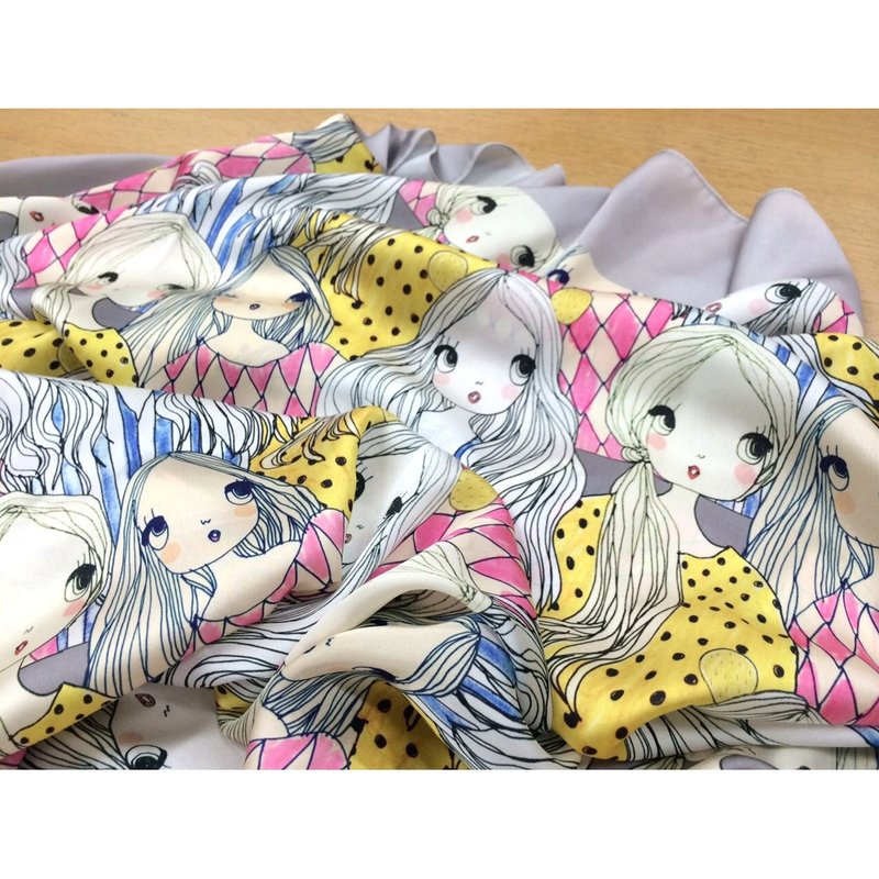 CyranoScarf - Charlie - 絲巾 - 絲．絹 銀色